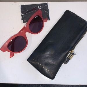 QUAY AUSTRALIA SUN GLASSES PINK STAR STRUCK CATEYE NWOT